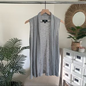 🪴$5/25🪴 Mossimo Gray Long Open Front Cotton Knit Vest Small